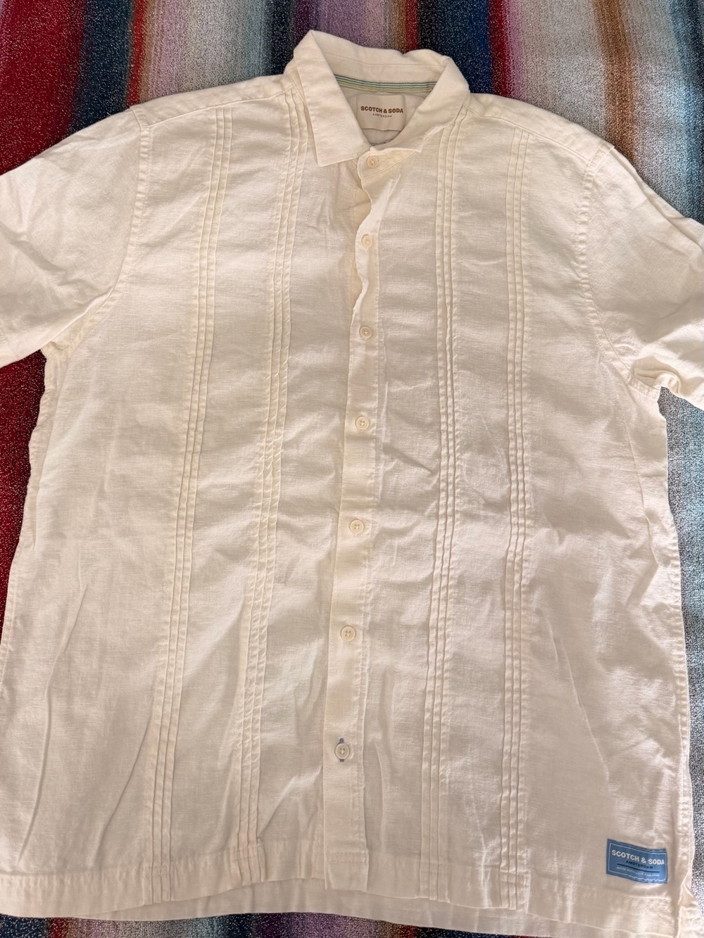 Scotch & Soda Cream Linen-Blend Shirt